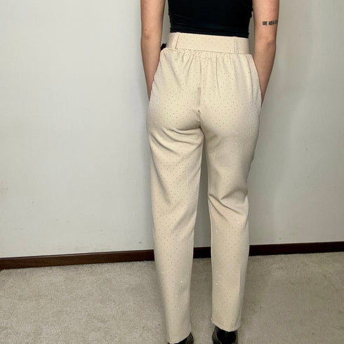 Pantalone a sigaretta con brillantini
