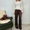 Pantalone con paillettes choco