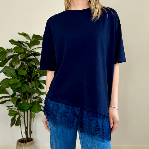 T-shirt con pizzo