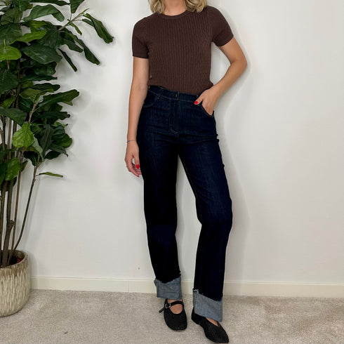 Jeans con risvolto