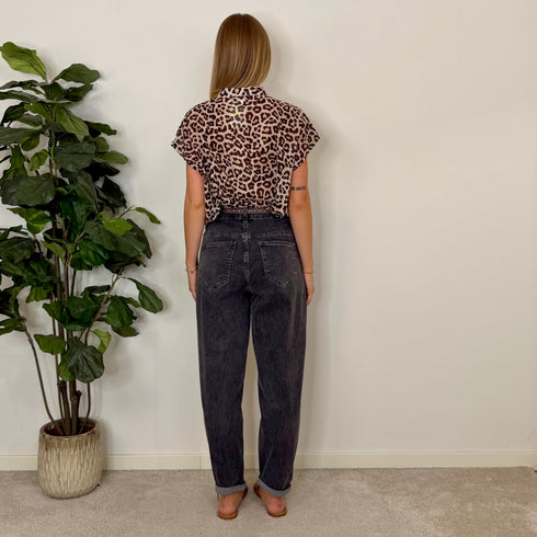 Jeans regular mom fit grey