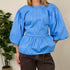 Camicia a righe con maniche a sbuffo