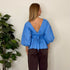 Camicia a righe con maniche a sbuffo