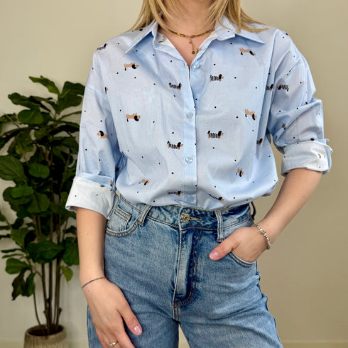 Camicia con stampa bassotti