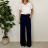 Wide leg crepe pants