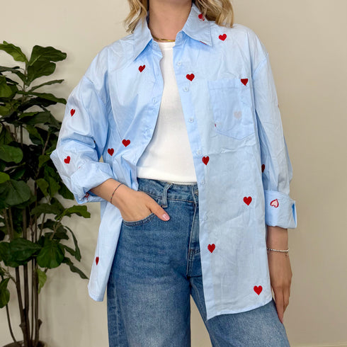 Camicia Cuori ricamati
