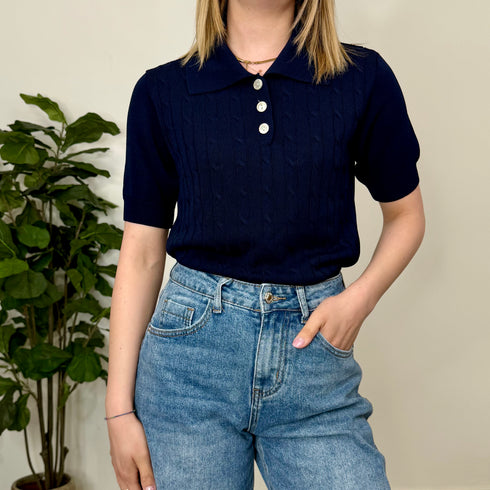 T-shirt polo in filo