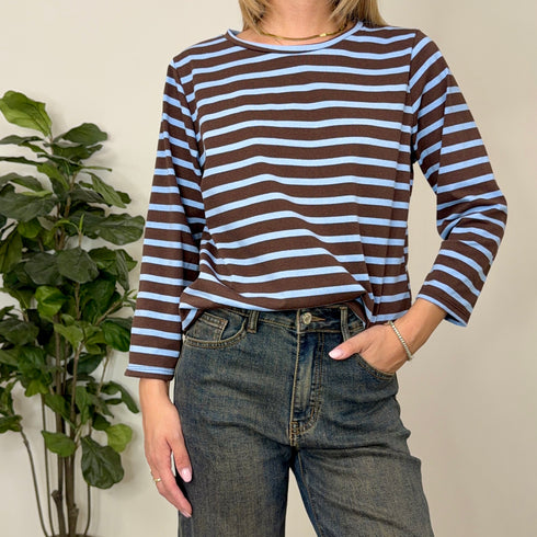T-shirt a maniche lunghe a righe