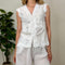 Camicia smanicata con ricami