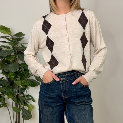 CARDIGAN CON ROMBI