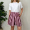 Shorts mom fit a righe