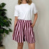 Shorts mom fit a righe