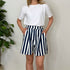 Shorts mom fit a righe