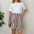 Shorts mom fit a righe