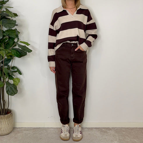 JEANS MOM FIT CHOCOLATE