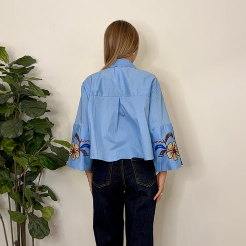 CAMICIA CROP RICAMATA