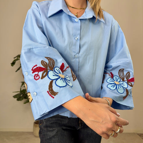 CAMICIA CROP RICAMATA