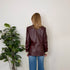 BLAZER EFFETTO PELLE CHECK