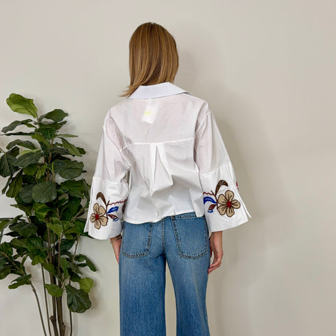 CAMICIA CROP RICAMATA