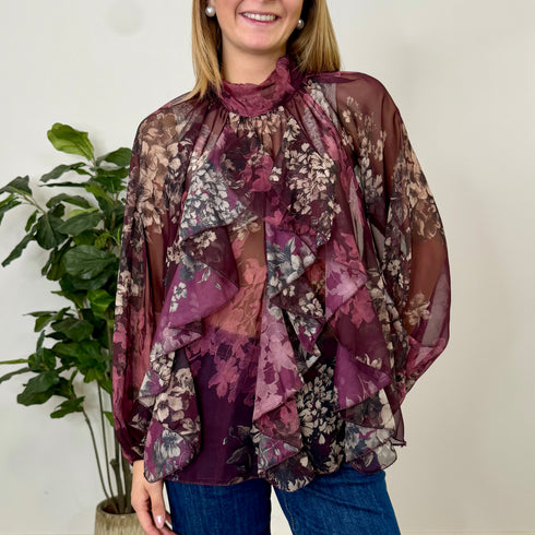 BLUSA VOLANT FLOREALE