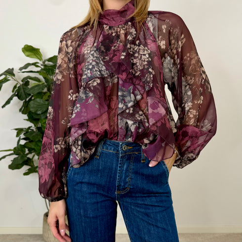 BLUSA VOLANT FLOREALE