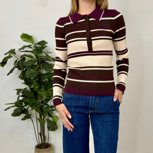 MAGLIA POLO JACQUARD RIGHE