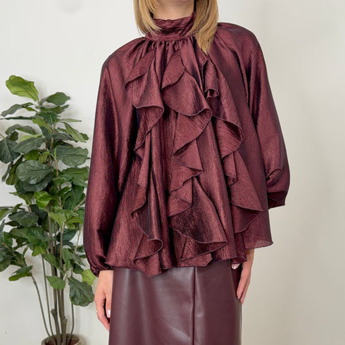 CAMICIA VOLANT SATIN