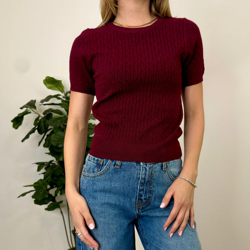 MAGLIA TRECCE MANICA CORTA