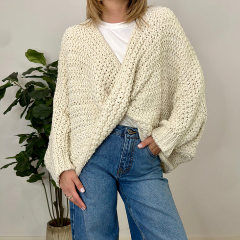 CARDIGAN INCROCIATO IN MAGLIA