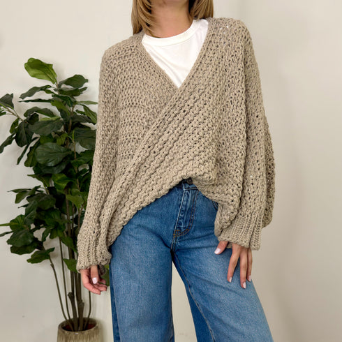 CARDIGAN INCROCIATO IN MAGLIA