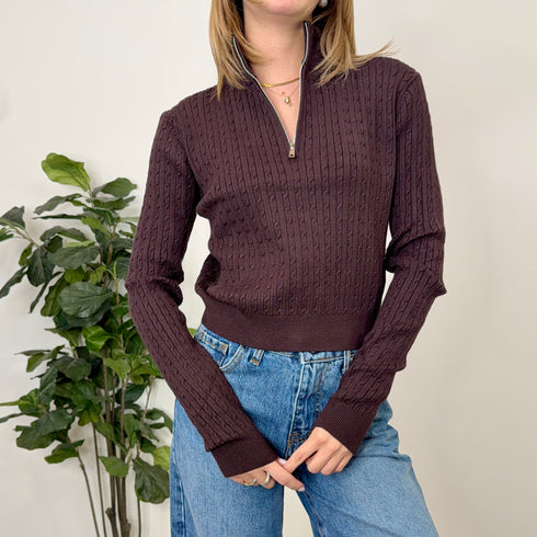MAGLIA A TRECCE CON ZIP